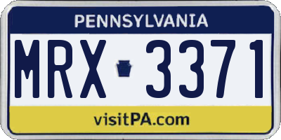 PA license plate MRX3371