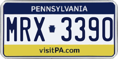 PA license plate MRX3390