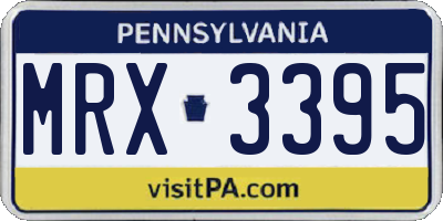 PA license plate MRX3395