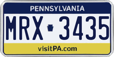 PA license plate MRX3435