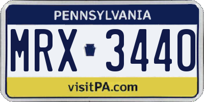 PA license plate MRX3440