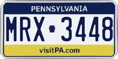 PA license plate MRX3448