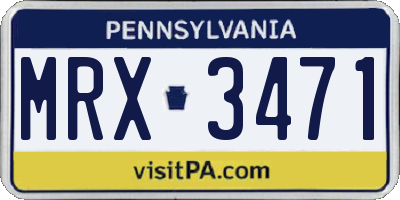 PA license plate MRX3471