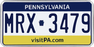 PA license plate MRX3479