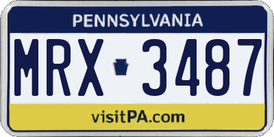 PA license plate MRX3487