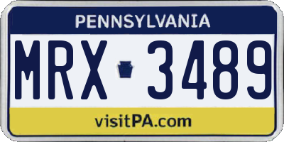 PA license plate MRX3489