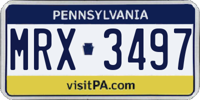 PA license plate MRX3497