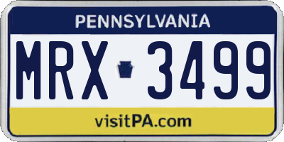 PA license plate MRX3499