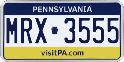 PA license plate MRX3555