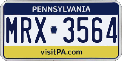 PA license plate MRX3564