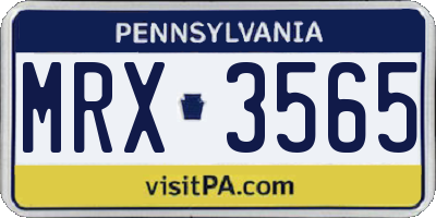PA license plate MRX3565