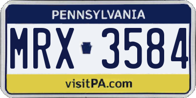 PA license plate MRX3584