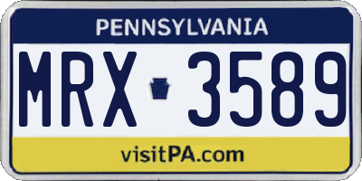 PA license plate MRX3589