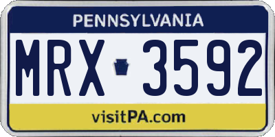 PA license plate MRX3592