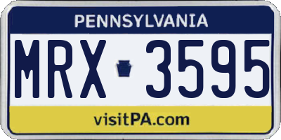 PA license plate MRX3595