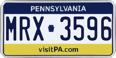 PA license plate MRX3596