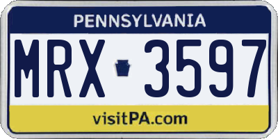 PA license plate MRX3597