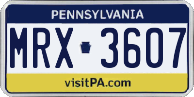 PA license plate MRX3607