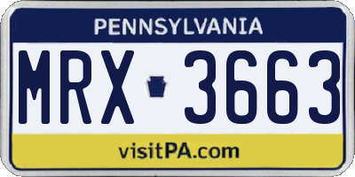 PA license plate MRX3663