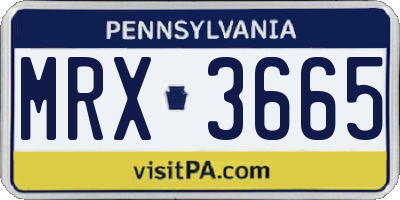 PA license plate MRX3665