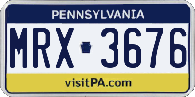 PA license plate MRX3676