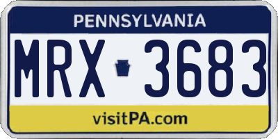 PA license plate MRX3683