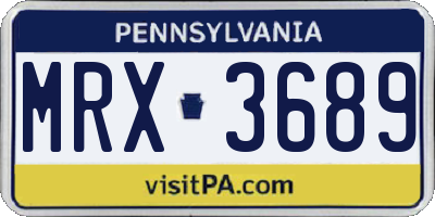 PA license plate MRX3689