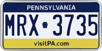 PA license plate MRX3735