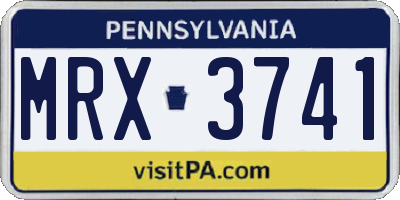 PA license plate MRX3741