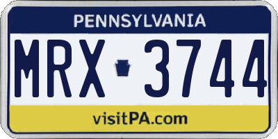 PA license plate MRX3744