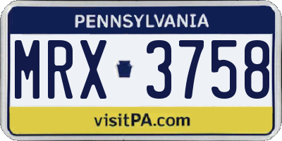 PA license plate MRX3758