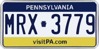 PA license plate MRX3779