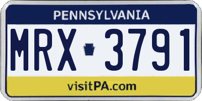 PA license plate MRX3791