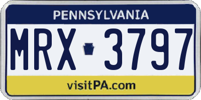 PA license plate MRX3797