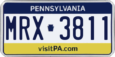 PA license plate MRX3811