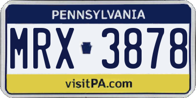 PA license plate MRX3878