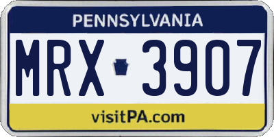 PA license plate MRX3907