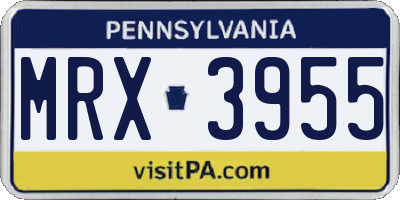 PA license plate MRX3955