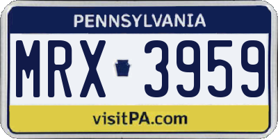PA license plate MRX3959