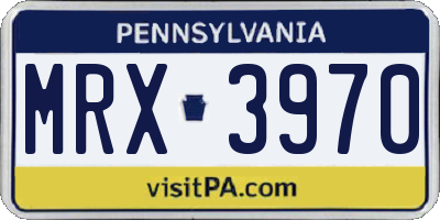 PA license plate MRX3970