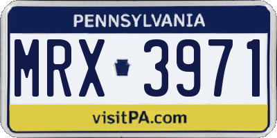 PA license plate MRX3971