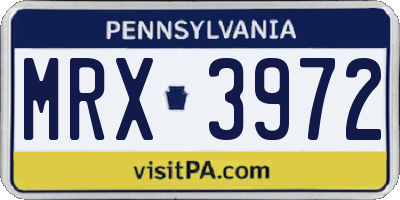 PA license plate MRX3972