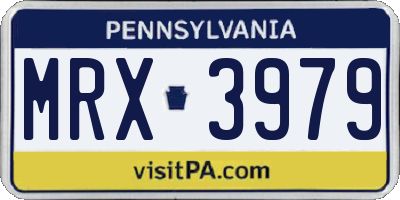 PA license plate MRX3979