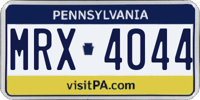 PA license plate MRX4044