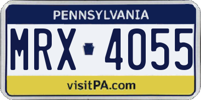 PA license plate MRX4055