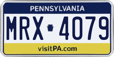 PA license plate MRX4079