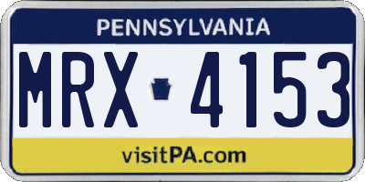 PA license plate MRX4153