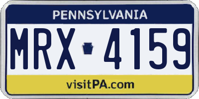 PA license plate MRX4159