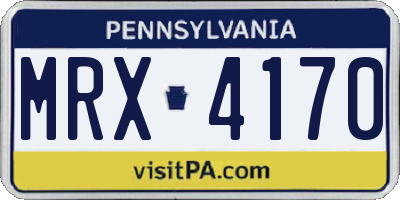 PA license plate MRX4170