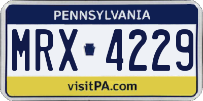 PA license plate MRX4229
